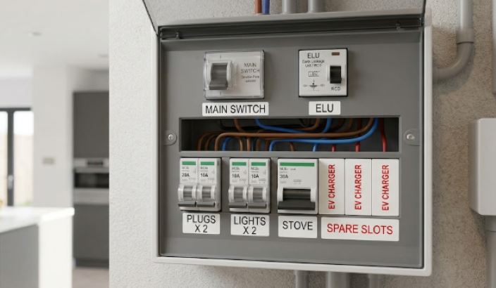 DB Board Preparation to add a home EV charger