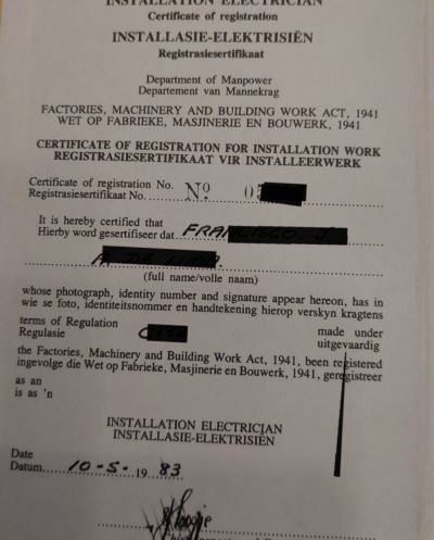 Electrician Certification - Electrician